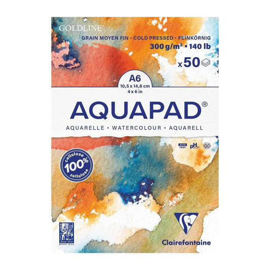 Aquarellblock A6 300g/m² Clairefontaine Goldline Aquapad