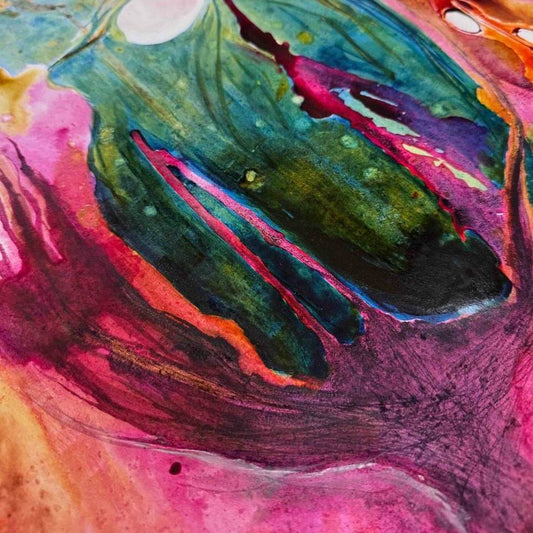 Kunstwerk gemalt mit The Dyers' Child INK - natürliche Pflanzenfarben in Anwendung