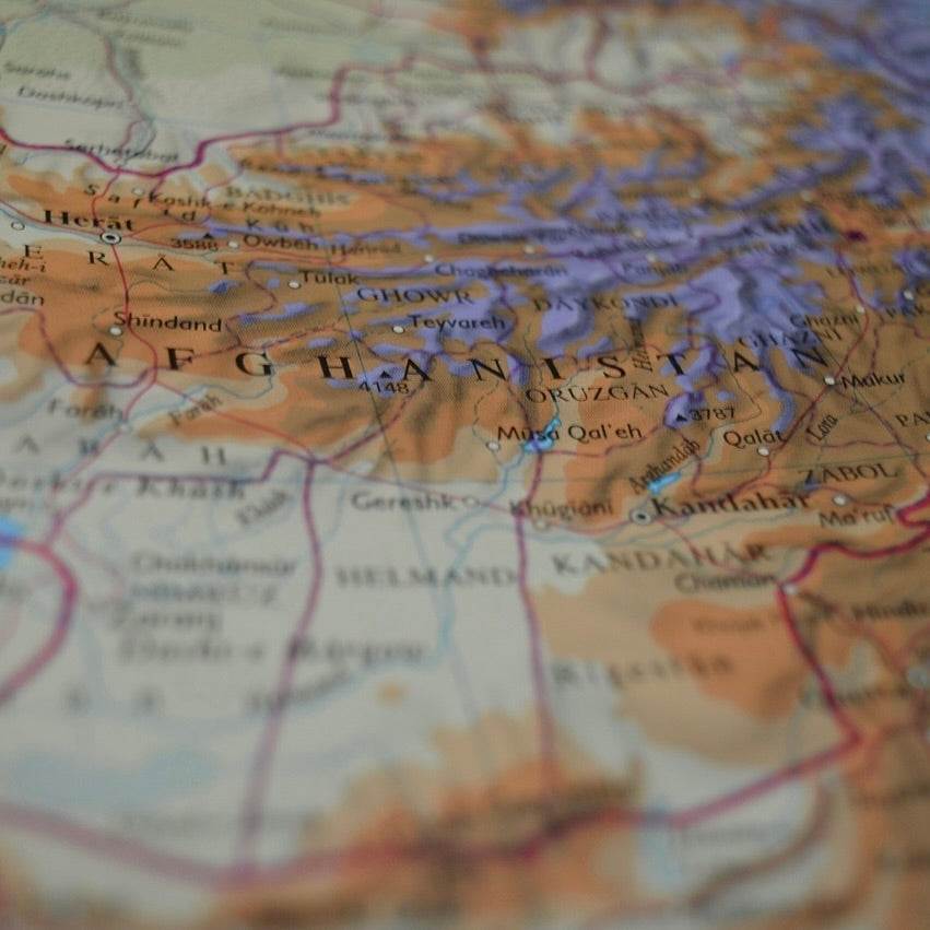 Karte von Afghanistan – Herkunftsregion der natürlichen Schwarzpigmente von sevengardens