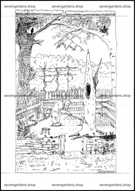 Malvorlage der Waldgarten