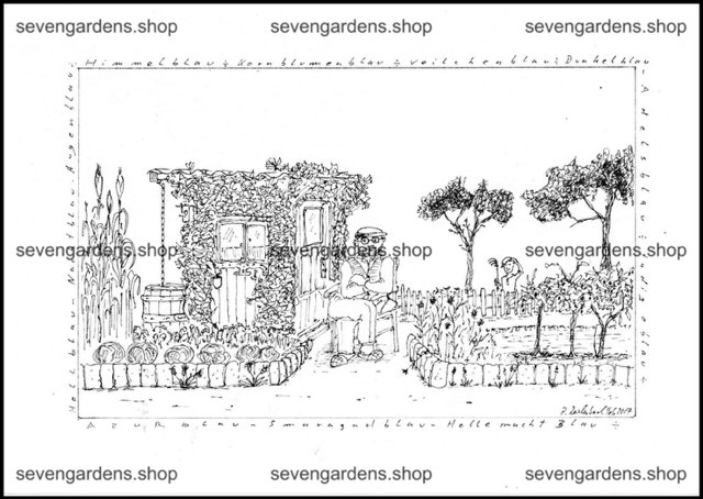 Malvorlage der blaue Garten