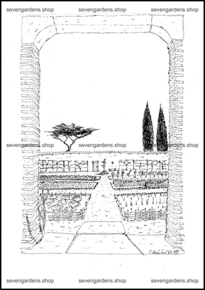 Malvorlage der römische Garten