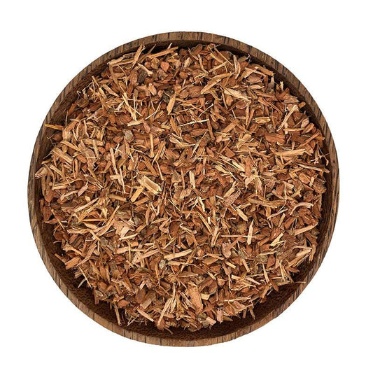 Geschrotete Eichenrinde für natürliche Pflanzenfärbung